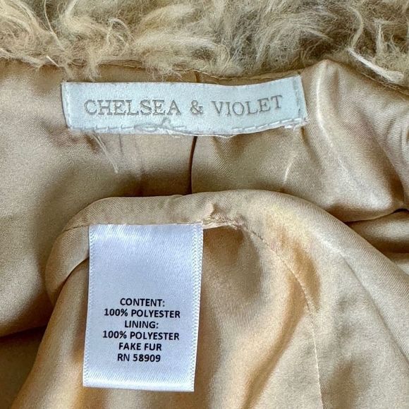 Chelsea & Violet Furry Flowers Camel Fluffy Teddy Bear Cardigan Satin Line Sz XL - Picture 8 of 11